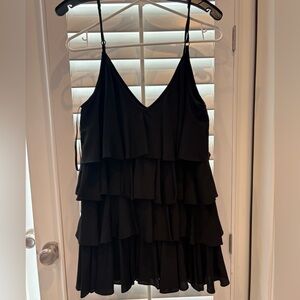 Gestuz Black Tiered Ruffle Dress